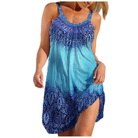 Summer New Style Urban Casual Printing Women's A-Line Skirt Dress