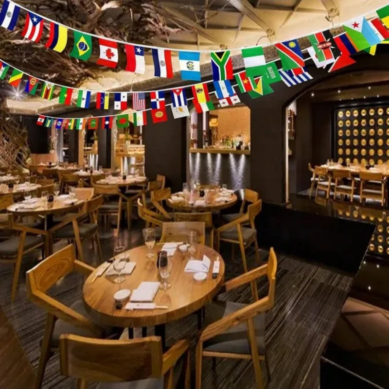 Countries String Flag International Bunting Banners World Flag Banner Decoration For Festivals Sports Clubs Bars Celebrations Party Decorations Mother's Day Graduation