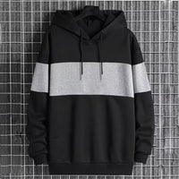 Mens Patchwork Color-Block Hoodie Single-Face Style
