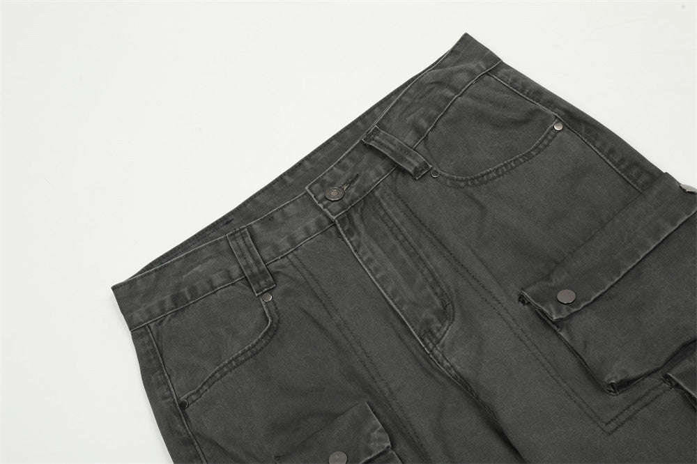 Mechanical Style Tactical Multi-pocket Jeans Men