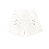 White High Waist Button Shorts Slim Fit Stretch Denim Bling Pocket Hot Girl Summer Look Club Chic Curve Flattering Pants For Women Forbidden Platform - Temu