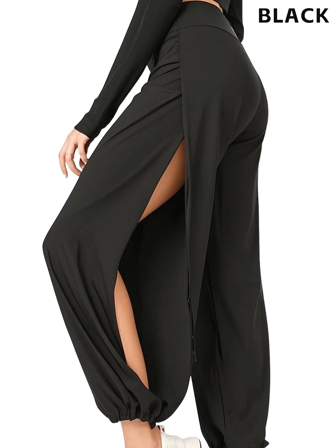 High Slit Boho Harem Yoga Pants For Women Flowy, Trendy & Comfortable