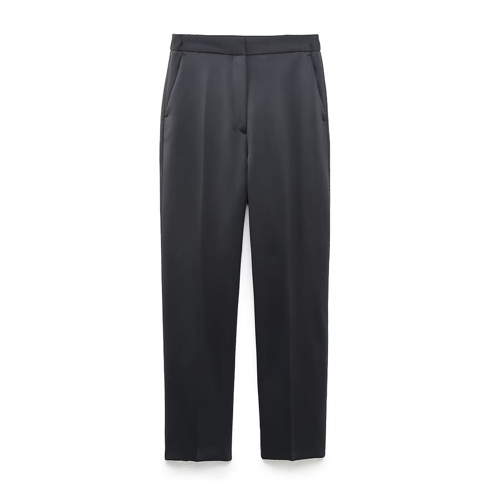 Gray Women's Urban Temperament Underwear Style Vest Top Straight Pants Suit