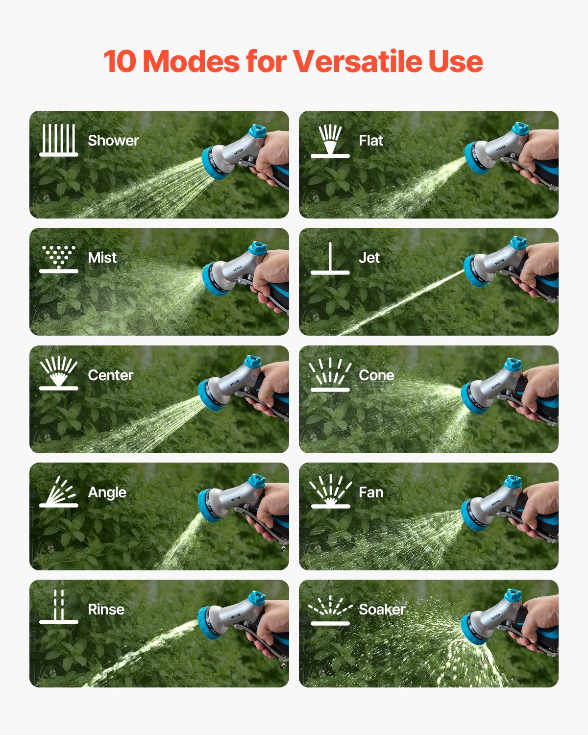 Hose Nozzle 10 Spray Patterns Garden Hose Nozzle Sprayer For Watering & Washing