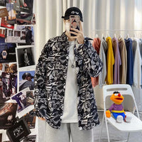 Hong Kong Style Vintage Floral Shirt Men