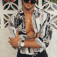 Floral Shirt Casual Business Men's Long-sleeved Trend Top