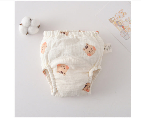 Korean Style Cotton Baby Training Learning Gauze Diaper Pants