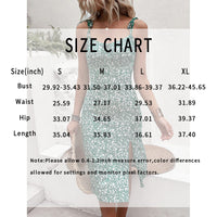 Women's Floral Print Tie Shoulder Split Thigh Sleeveless Boho Cami Dress