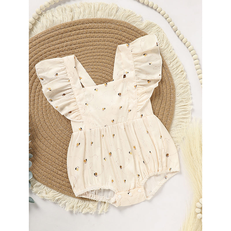 Baby Girl Honeybee Bubble Romper - 1st Bee Day Romper, Infant Bee Birthday Outfit, Cute Bee Romper For Baby
