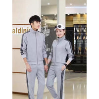 Navy Blue Long Sleeve Cardigan Suit Men's And Women's Spring And Autumn