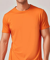 Solid-color Casual Short-sleeve Crew-neck T-shirt For Spring
