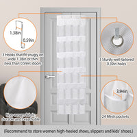 Over The Door Shoes Rack 24-Pocket Crystal Clear Organizer 6-Layer Hanging Storage Shelf For Shoes Slippers Small Toys Closet Cabinet