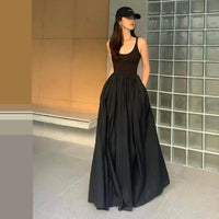 French Style Platycodon Grandiflorum Hepburn Style Sleeveless Vest Dress