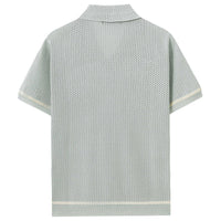 Mens Summer Casual Hollow-Out Knit Top