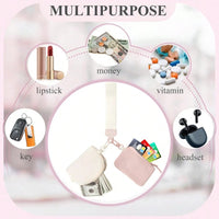 KeyChain Wallet Wristlet Wallets For Women Mini Zip Dual Pouch Wristlet