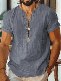 Mens Lightweight White Short-sleeve Top