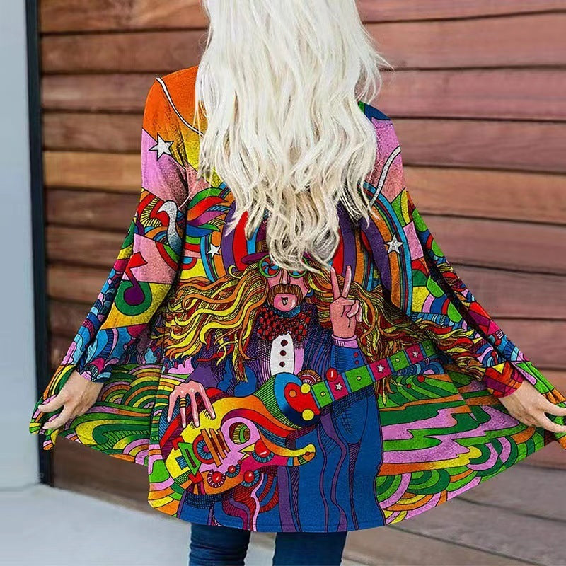 Women's Clothing Printed Trench Coat