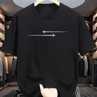 Pattern Printed Comfortable Sports Round Neck T-shirt