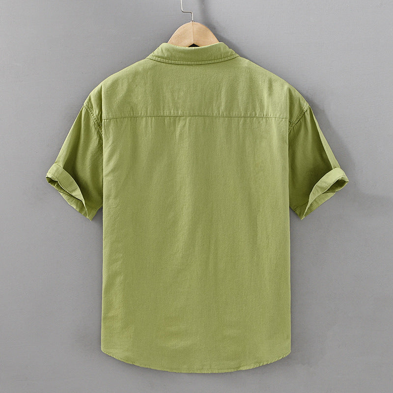 Summer Men's Casual Short-sleeved Cotton Shirt