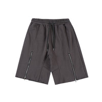 Men's Solid Color Zipper Side Slit Shorts
