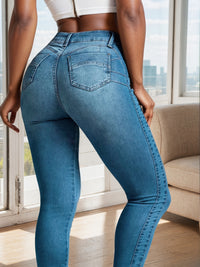 Four Season Versatile Tight Jeans, High Elasticity Slim Fit Comfortable And Fashionable, Classic Solid Color Design, Suitable For Both Casual And Formal Wear, Women's Jeans And Clothing