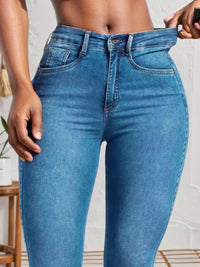 Four Season Versatile Tight Jeans, High Elasticity Slim Fit Comfortable And Fashionable, Classic Solid Color Design, Suitable For Both Casual And Formal Wear, Women's Jeans And Clothing