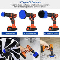 3Pcs Drill Brush Power Scrubber Cleaning Brush For Car