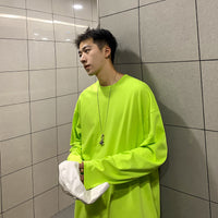Hong Kong Style Long-sleeved T-shirt Sweater Solid Color Bottoming Shirt