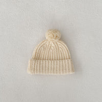 Creamy-white Knitted Long-sleeved Coat Cardigan Sweater