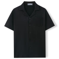 Cuban Collar Short Sleeve Shirt Vacation Style