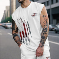 Mens Fashion Letter-Printed Sports Suit