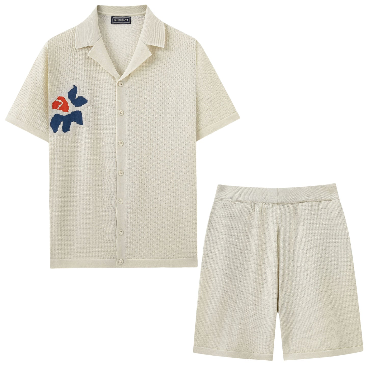 Jacquard Sweater Set Casual Sports Shorts