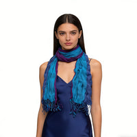 Sky Blue Dyed Crinkle Scarf,vacation,daily Life,evening Party,Office Appropriate Subtlety For Women Men,for Casual Outfits
