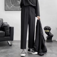 Loose Korean Style Casual White Wide Leg Trousers