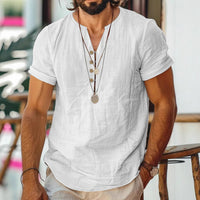 Mens Lightweight White Short-sleeve Top