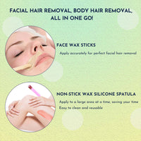 Waxing Kit 19 Items, WUWUVISTA Hair Removal Wax Kit With Wax Melt Warmer Waxing Beads For Face, Brazilian, Full Body, Bikini Suitable For Plugs Of American & European Specifications