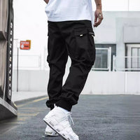 Multi-pocket Cargo Pants Men's Casual Hip-Hop Drawstring Trousers Outdoor Streetwear Sports Pant
