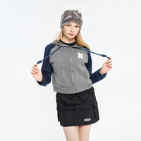 American-style BM-style Short Zipper Contrast Color Sweatshirt Coat