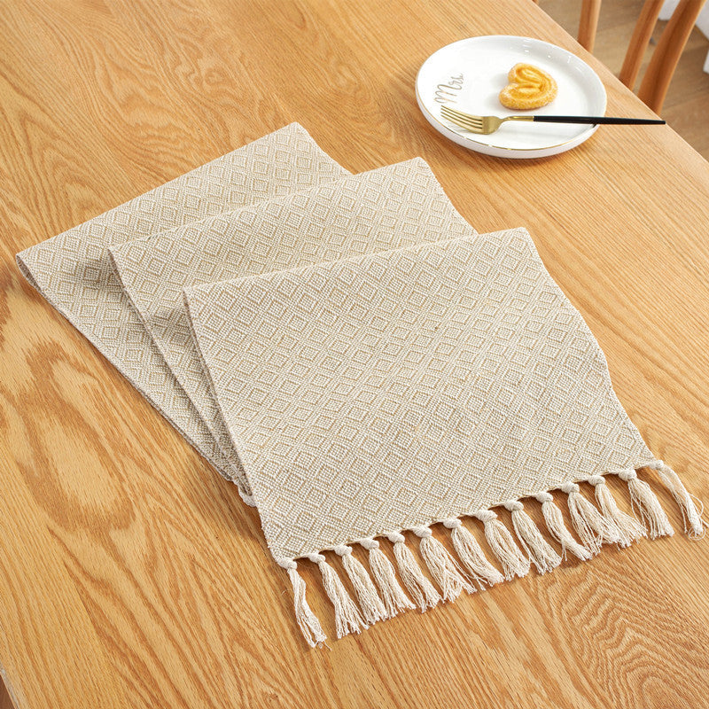 Home Decoration Simple Woven Cotton And Linen Table Runner