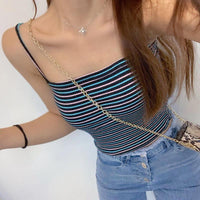 Korean Style Short Western Style Slim Fit Striped Bottoming Shirt