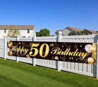 Black Gold Birthday Banners 50 Birthday Party