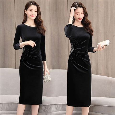 Women's Spring Clothing Pleuche Dress