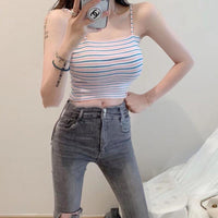 Korean Style Short Western Style Slim Fit Striped Bottoming Shirt