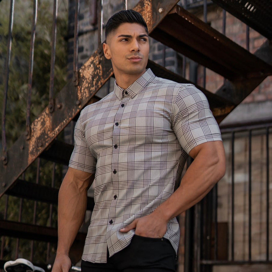 Men's Check Print Shirt Casual Style