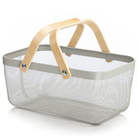 Wooden Handle Mesh Basket Fruit Basket