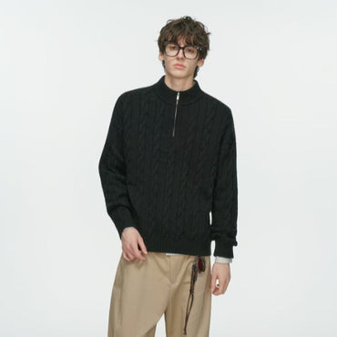 Mens Casual, Slightly High-neck Knit Sweater A Trendy Top