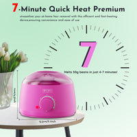 Waxing Kit 19 Items, WUWUVISTA Hair Removal Wax Kit With Wax Melt Warmer Waxing Beads For Face, Brazilian, Full Body, Bikini Suitable For Plugs Of American & European Specifications