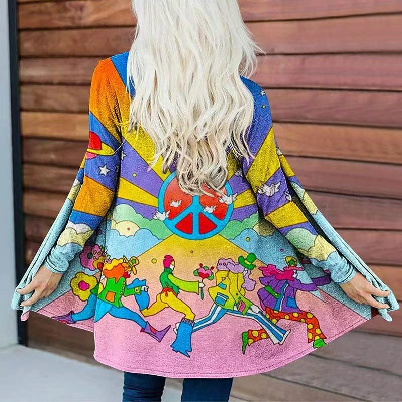 Women's Clothing Printed Trench Coat