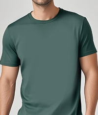 Solid-color Casual Short-sleeve Crew-neck T-shirt For Spring