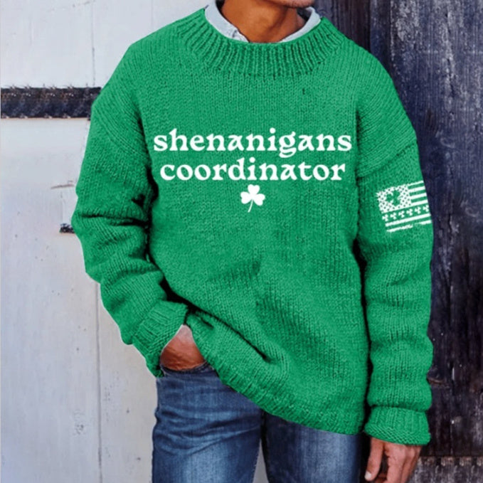 Coarse-needle Fabric 3D Digital-print Crewneck Hoodie For Men And Women With Striped Patchwork